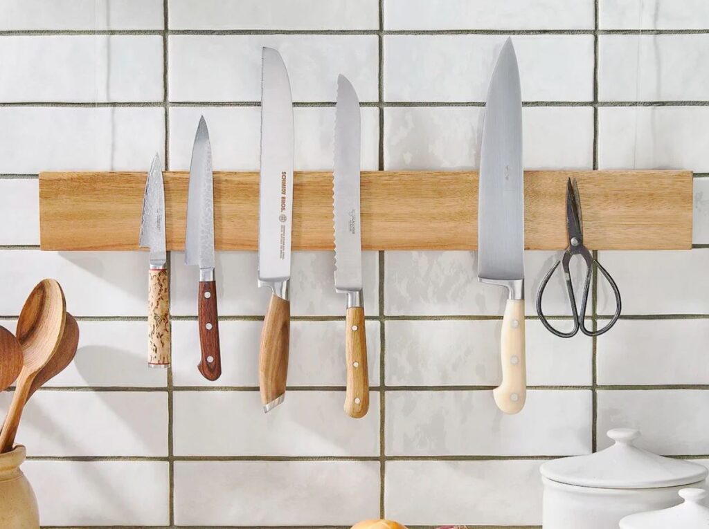 A magnetic knife holder is awesome. But finding a good one after IKEA left was tough