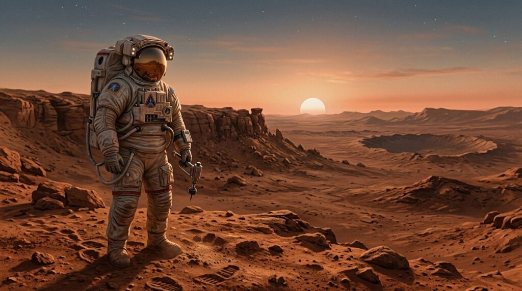 Without a sealed spacesuit, a human would survive only seconds on Mars