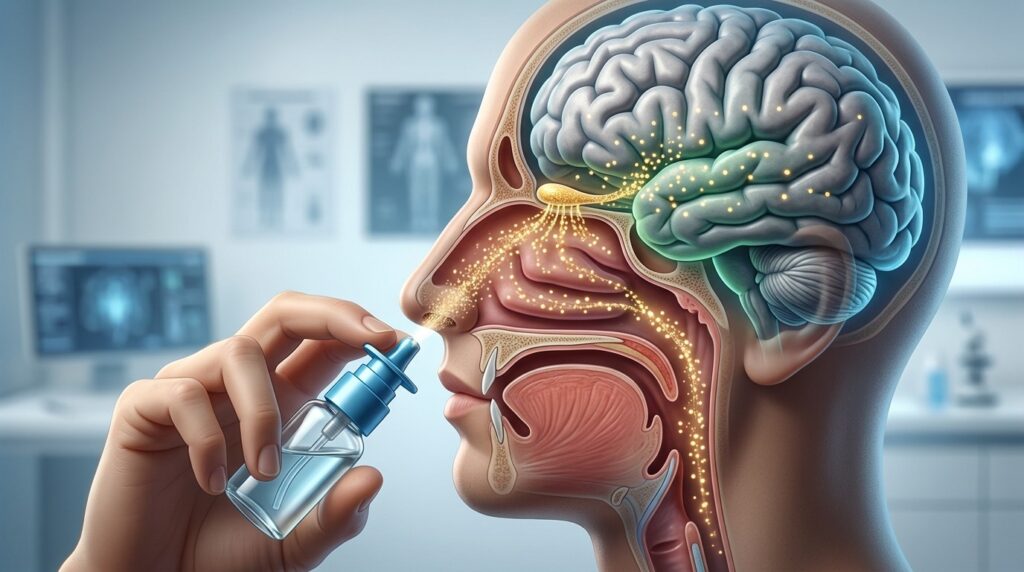 Scientists propose restoring brain youth using a nasal spray. Photo.