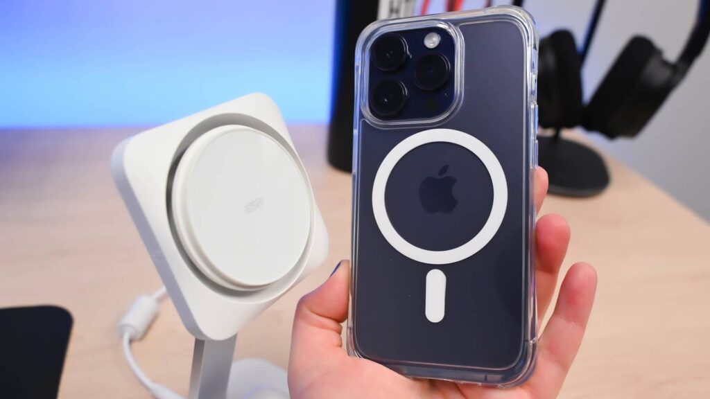 Why Apple may drop MagSafe from iPhone. If the smartphone itself has no magnets, they can sell more cases with them. Photo.