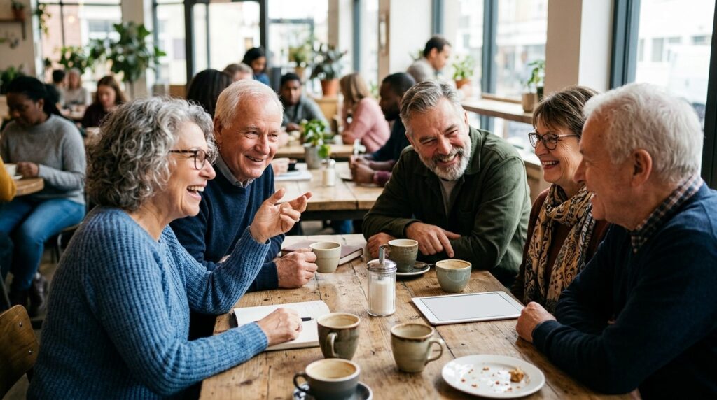 Socializing with friends and family positively affects cognitive abilities. Photo.