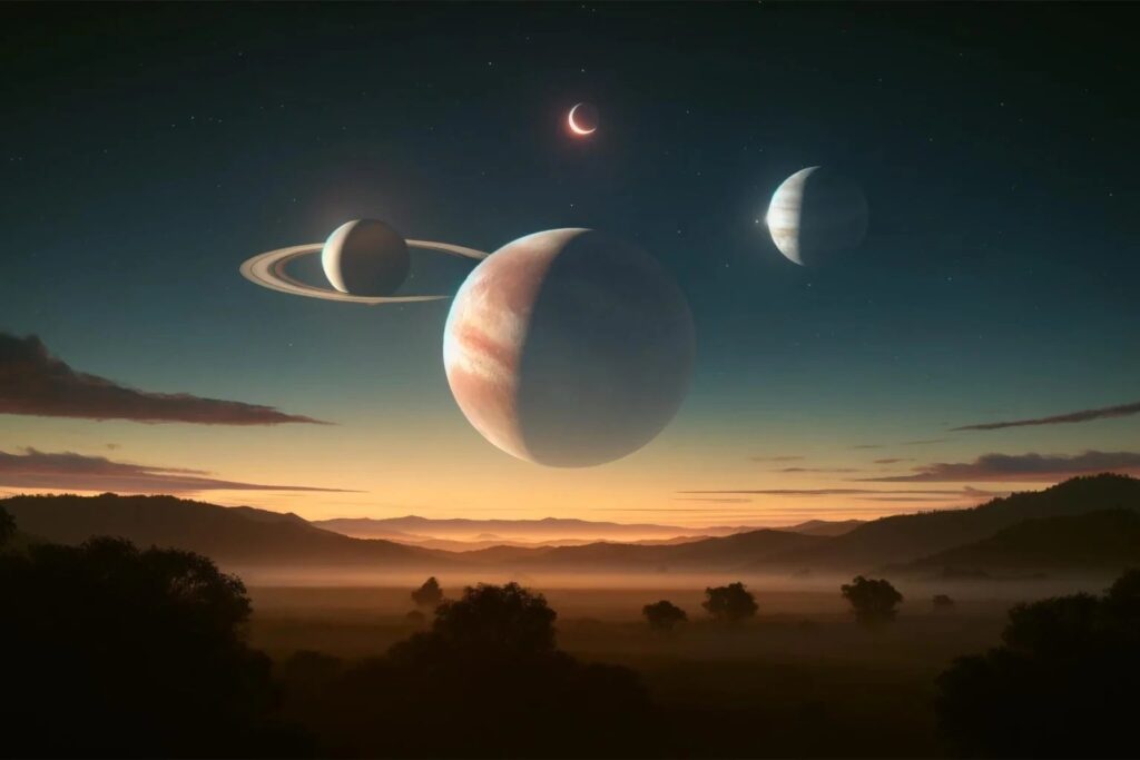 April 2026 planetary parade. Which planets will be visible in the sky? Image source: scitechdaily.com. Photo.