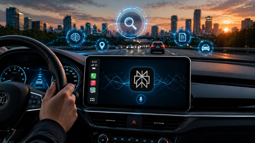 Perplexity can now be used in CarPlay. Photo.