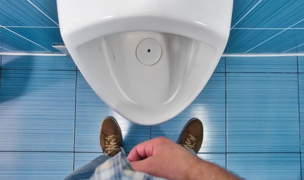 You might be urinating incorrectly and not even know it. Photo.