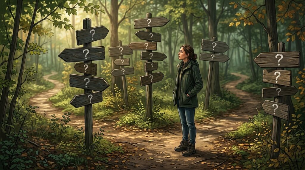 Searching for a name in memory resembles choosing the right turn at a fork in the road