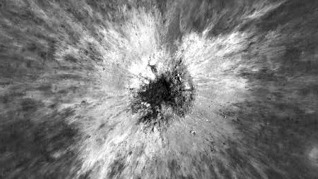 New crater on the Moon with bright rays of ejected soil — view from the orbit of the LRO spacecraft