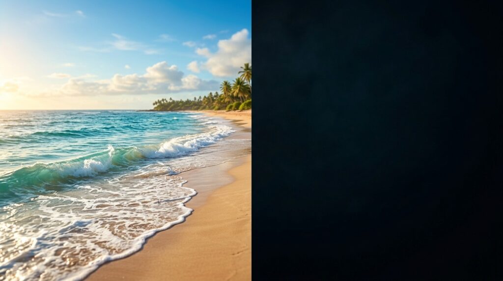 Left — a vivid mental image, right — how people with aphantasia 'see' the world in their imagination