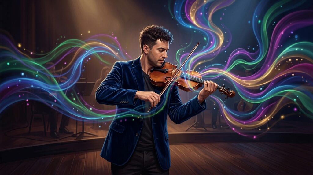 Some musician-synesthetes literally 'see' their music in color. Photo.