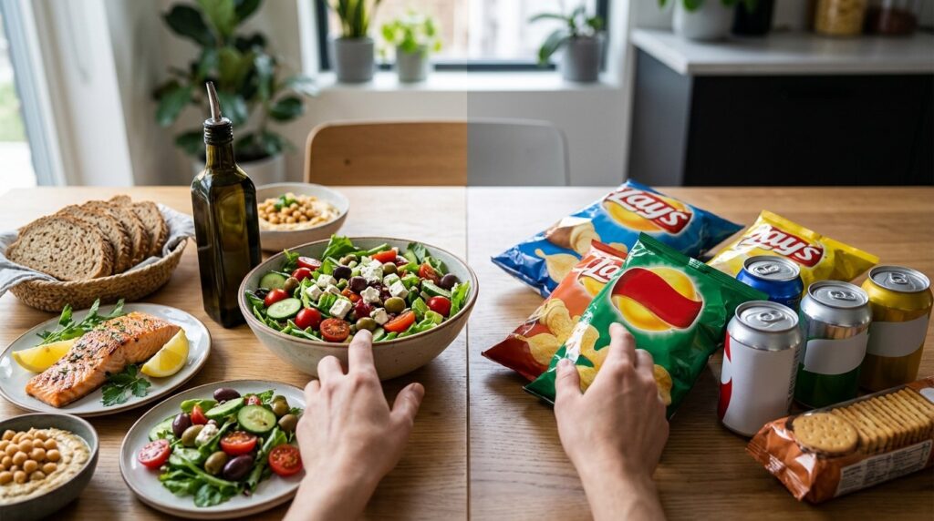 Even with a healthy diet, ultra-processed snacks can reduce attention scores. Photo.