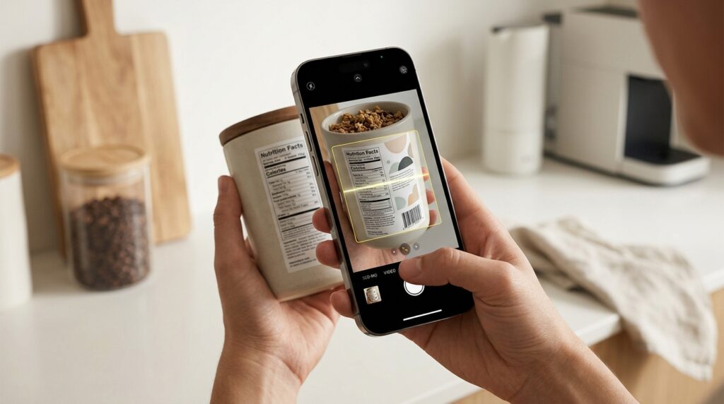 Simply scan a label, and the information will appear in the Health app