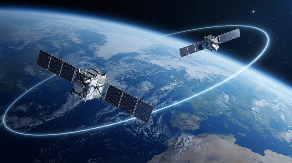 Two satellites of the GRACE mission measured gravity by tracking the distance between themselves