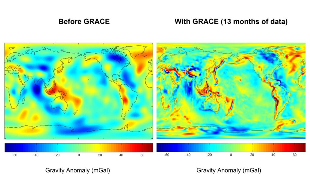 Gravitational map of Earth. Image source: jpl.nasa.gov. Photo.