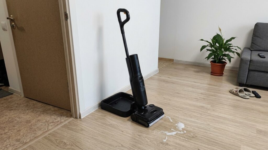 Roborock F25 ACE Pro wet vacuum for mopping. You can even just use the vacuum to pick up spilled liquid. Photo.