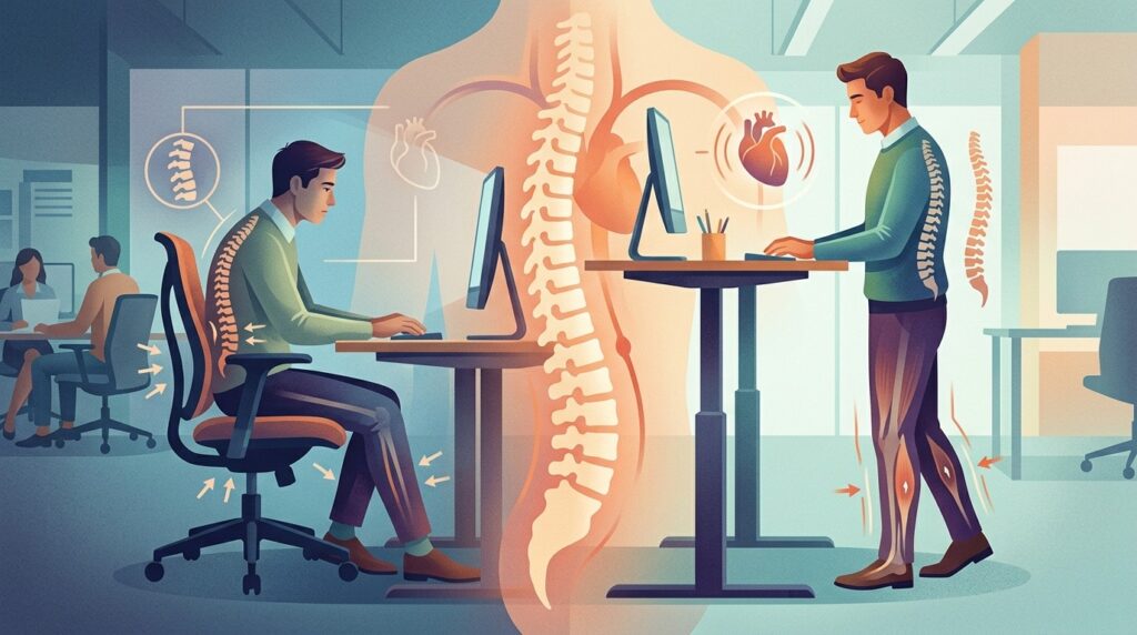 During work, you should take regular breaks and stretch at least every hour. Photo.