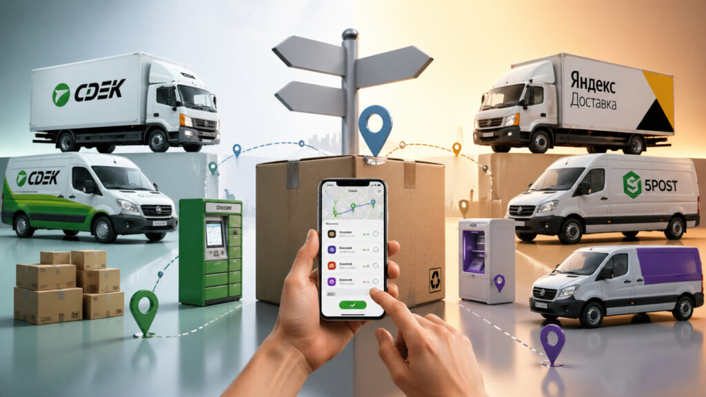 Tracking CDEK, Russian Post, and Boxberry in one app. It's convenient to track deliveries from different companies in one place. Photo.