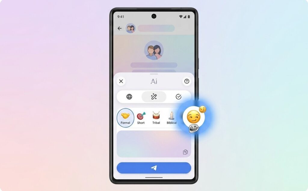 Learning to troll friends in Telegram on Android