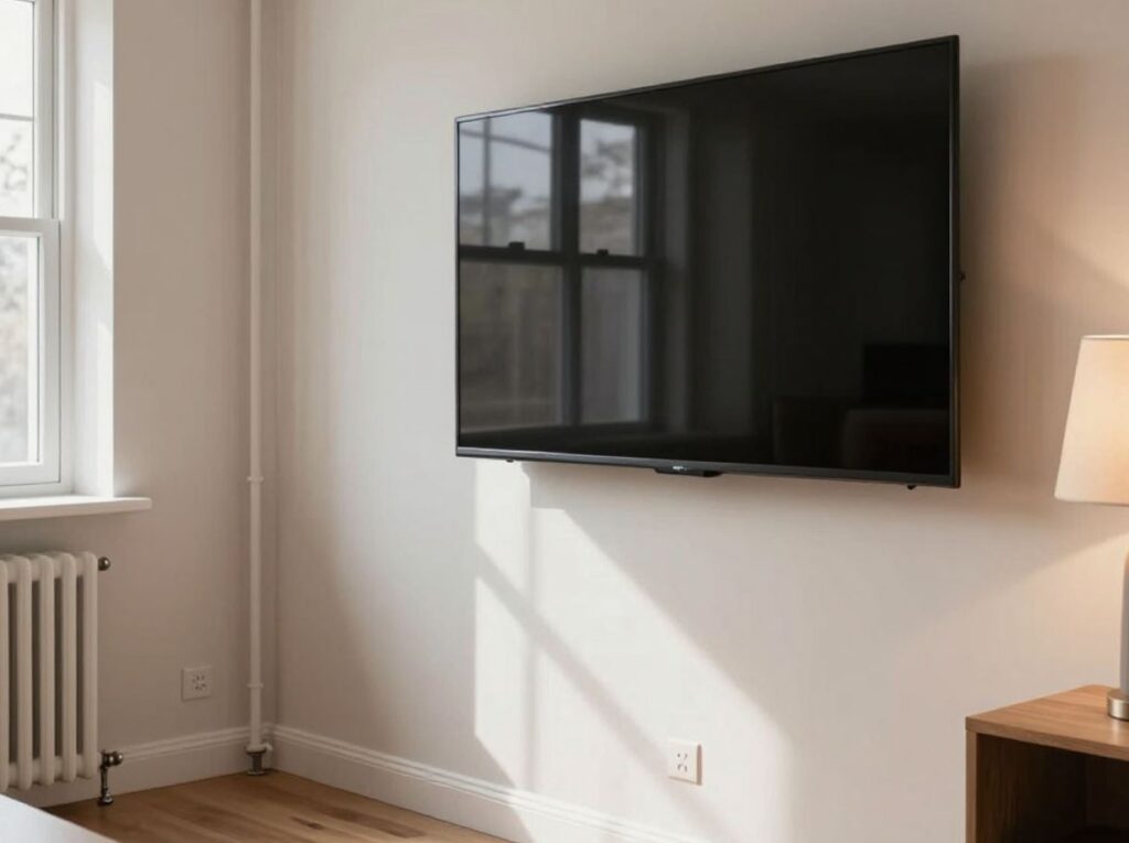 The farther the radiator is from the TV, the better