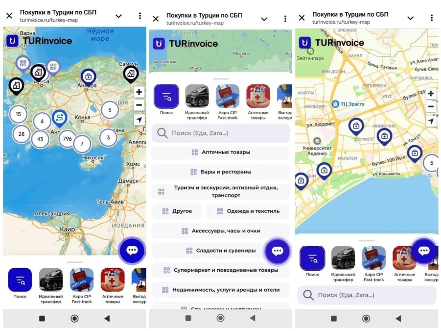SBP acceptance points are marked on the map