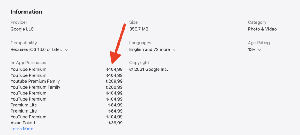 You can subscribe to YouTube Premium for 105 liras