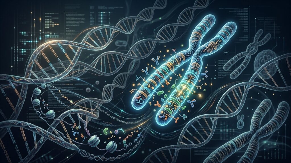The major histocompatibility complex is a key genomic region that controls the immune response to viruses. Photo.
