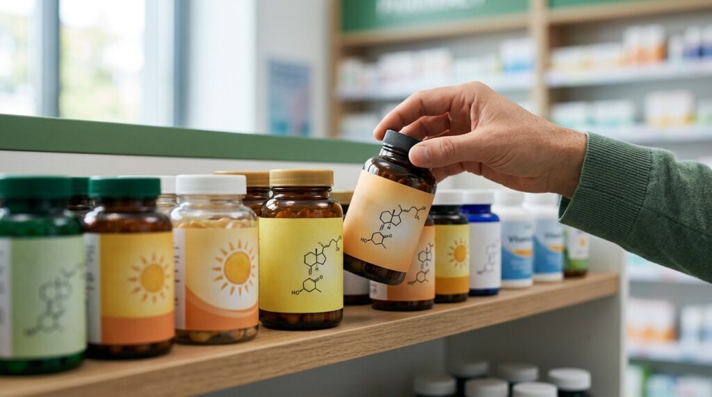 Vitamin D supplements are sold over the counter, and that's not always a good thing. Photo.