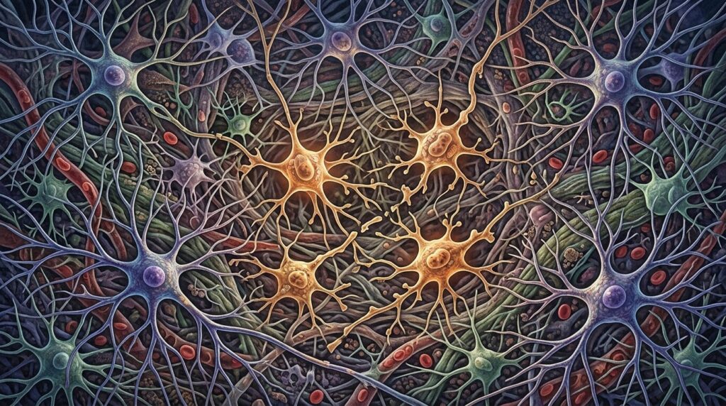 Gray matter neurons of the brain: some cells turn out to be more vulnerable than others