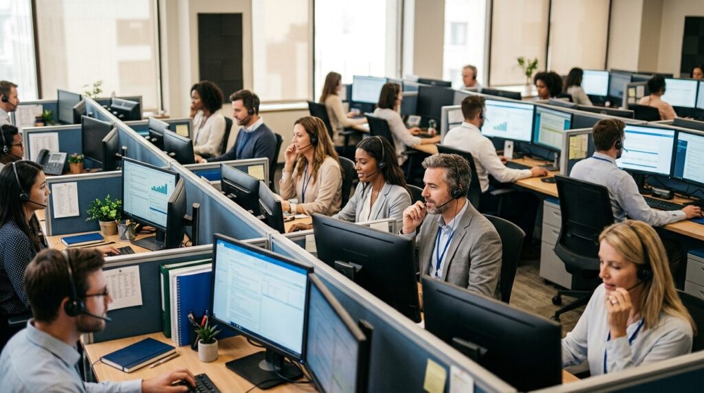 Call center operators hardly consider themselves lazy. Photo.