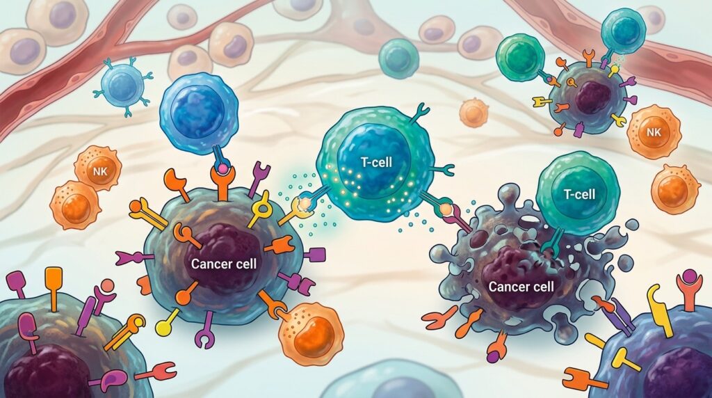 Immune cells attack the tumor by recognizing its mutations. Photo.