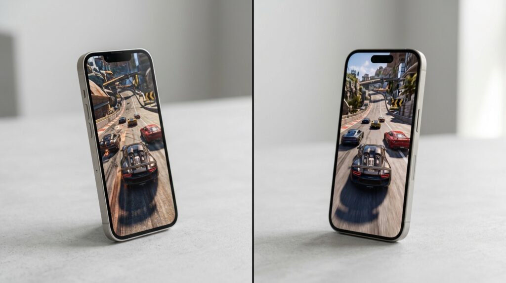 Comparison of graphics performance between iPhone 17e and iPhone 17