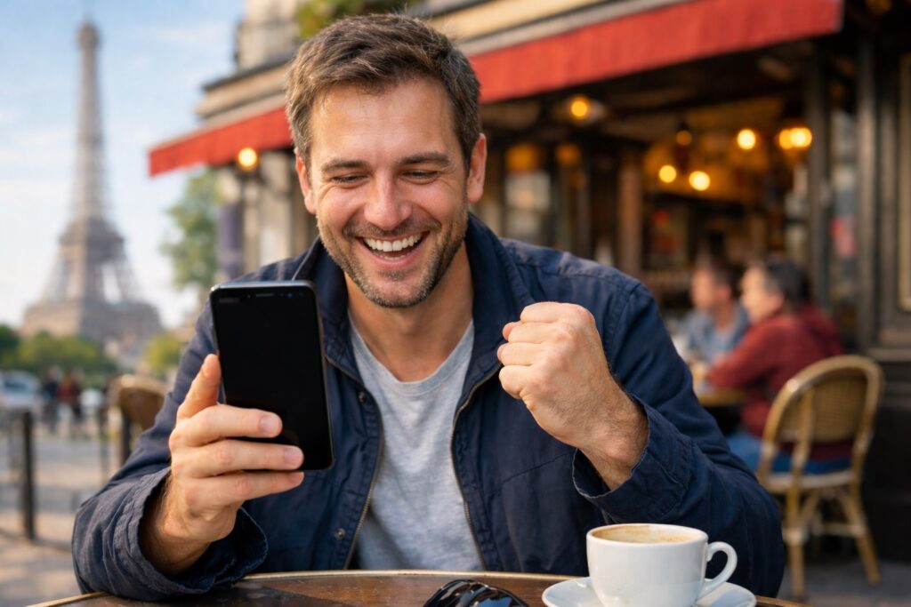 When you log into Gosuslugi while sipping coffee at a Parisian café
