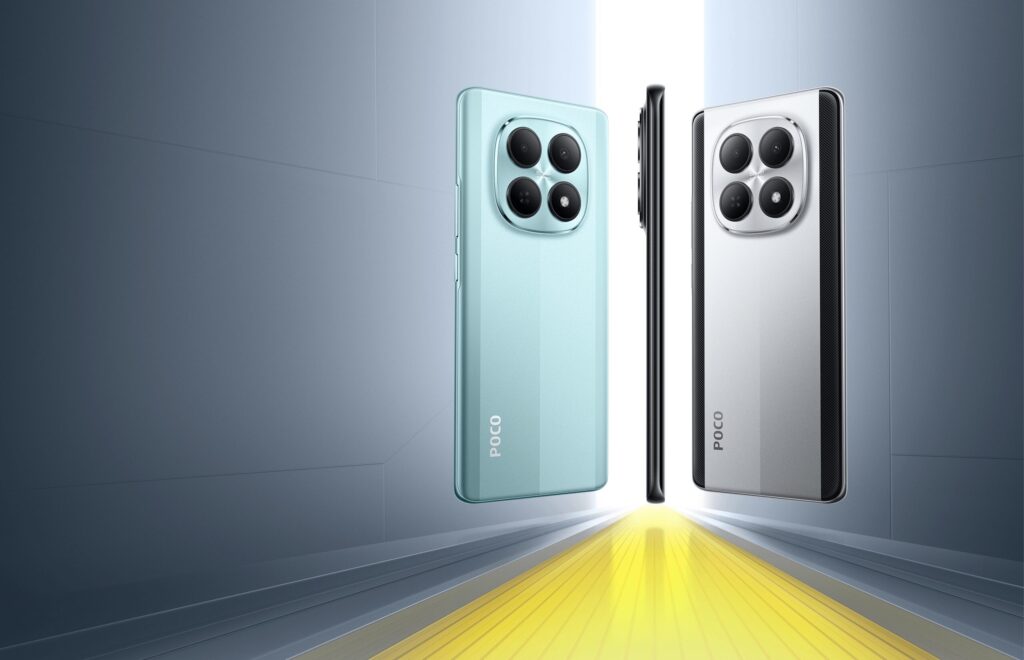 POCO M8 5G — An affordable smartphone with an AMOLED display. The M8 and M8 Pro can only be distinguished by their body color. Image: po.co. Photo.
