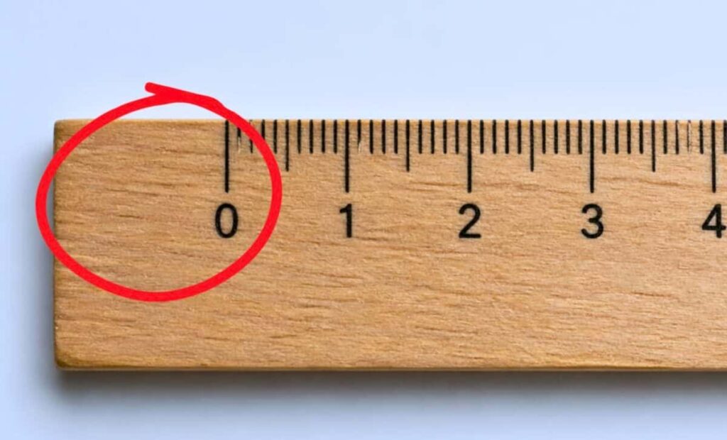 The empty space before zero on a ruler solves at least two serious problems. Photo.