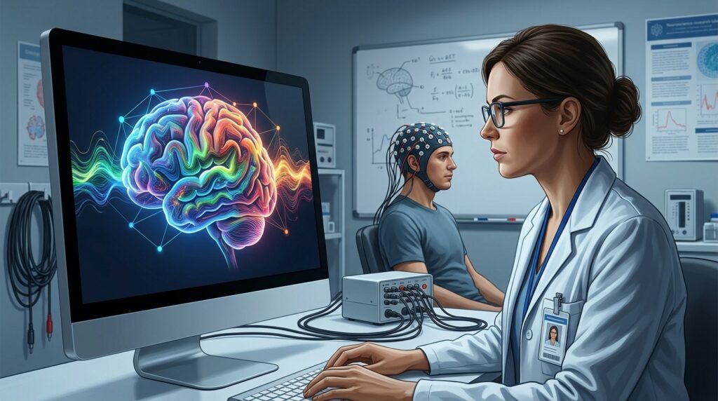 EEG allowed scientists to see how the brain changes its filtering mode when eyes are closed. Photo.