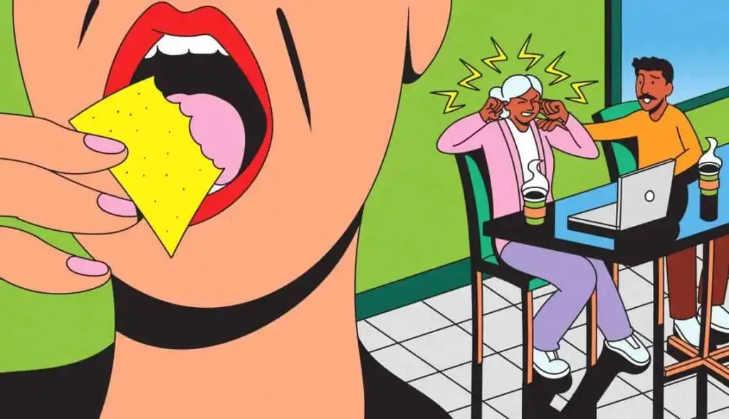 Chewing sounds drive you into a rage? This could be a sign of serious mental health problems. Photo.
