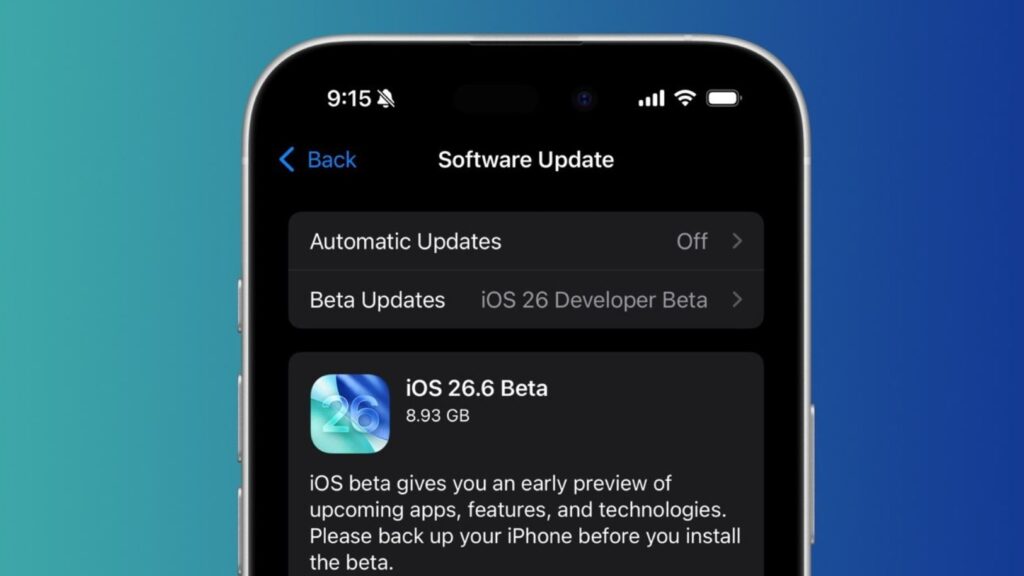 Should you install iOS 26.6 Public Beta 1. The update is already available in settings. Photo.