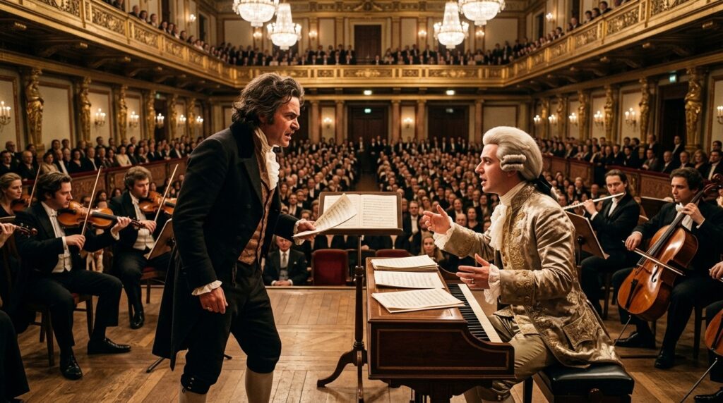 The rivalry between Mozart and Salieri is a beautiful myth, but historians find no evidence to support it. Photo.