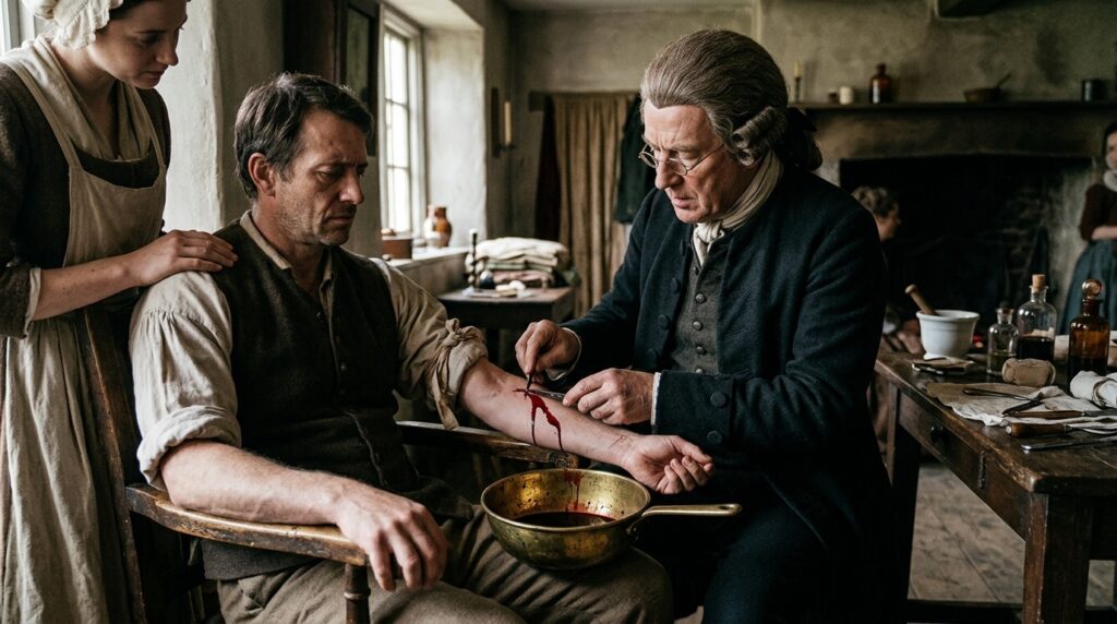 Bloodletting was a routine procedure in European medicine until the end of the 19th century. Photo.