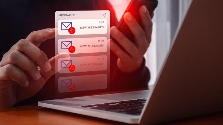 Suspicious messages and account login attempts are one of the signs of a hacking attempt. Photo.