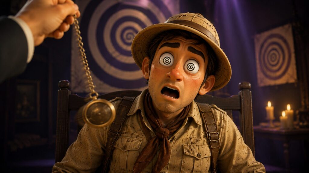 In children's movies, the villain waves a pocket watch, whispers: 'Your eyelids are getting heavy,' — and suddenly a perfectly normal person turns into a jewel thief, a chicken impersonator, or an obedient minion. Photo.