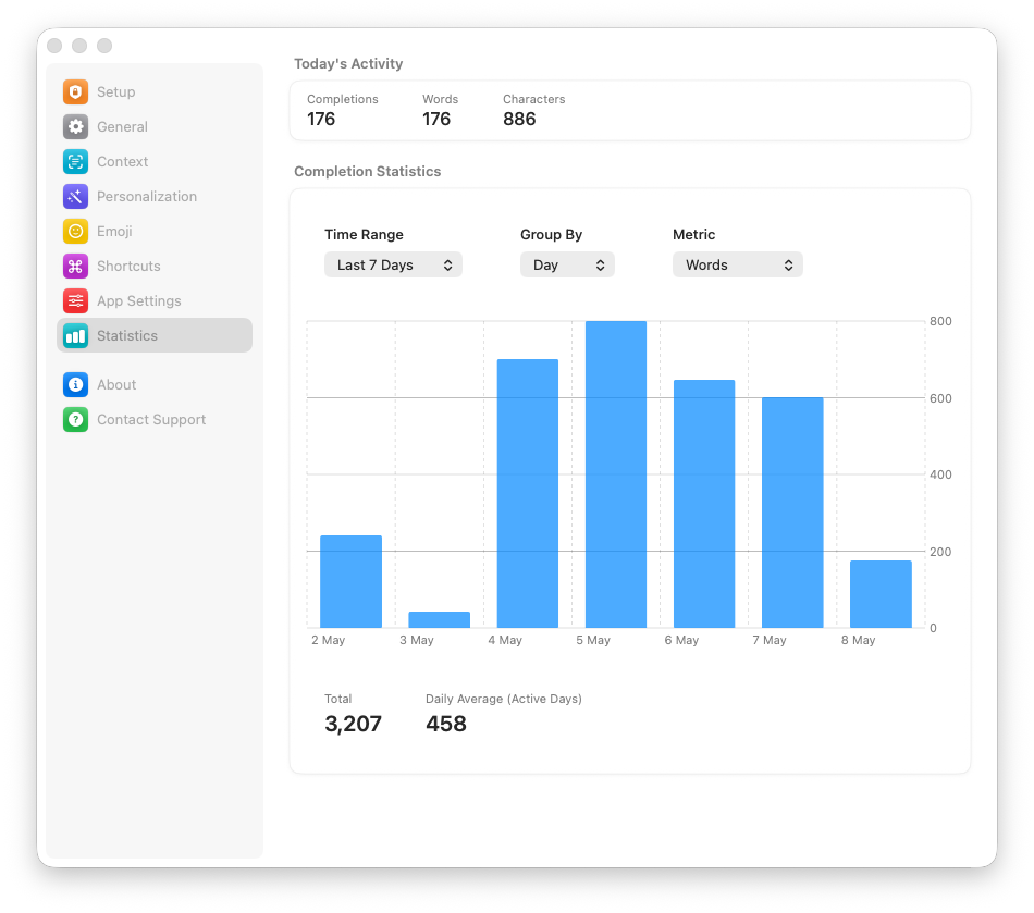 Voice input works locally, without sending recordings to the cloud