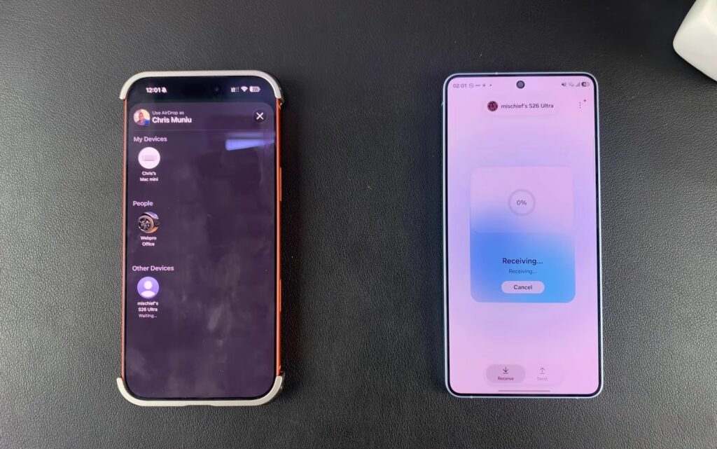Samsung adds AirDrop support on Android. Image: WebPro Education