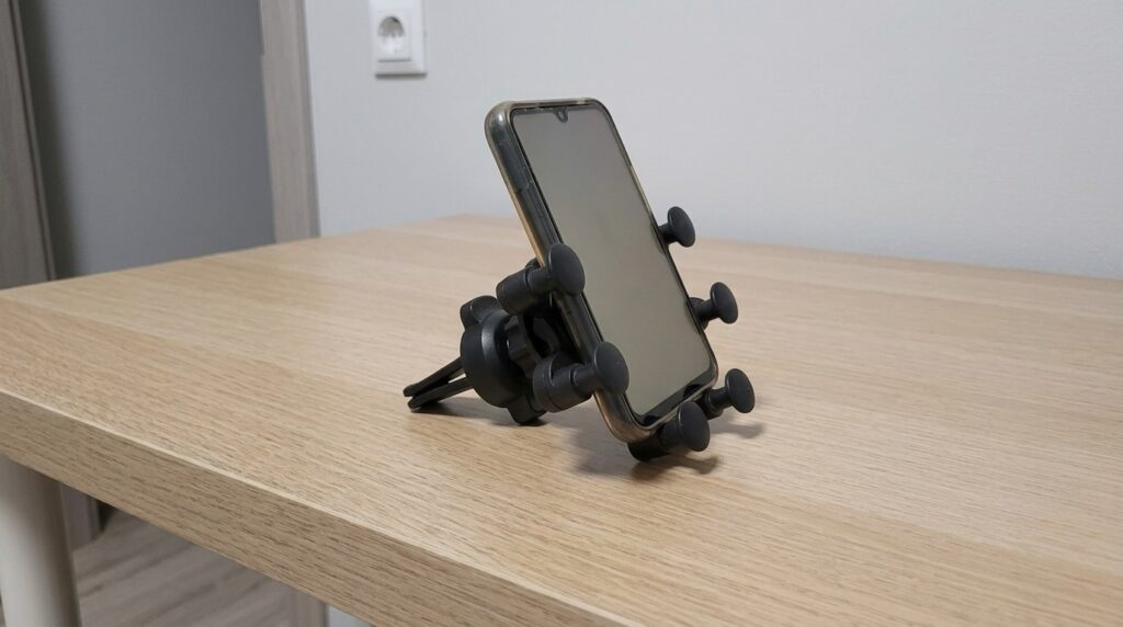 Six grip points — even on bumpy roads the phone doesn't fall out