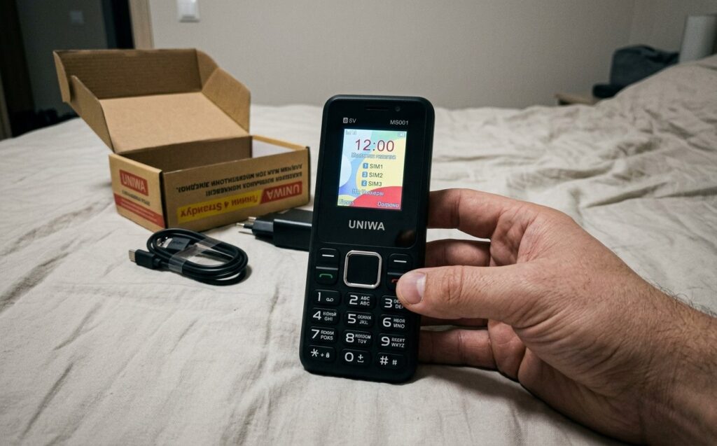 A button phone for classifieds and spare SIM cards. A handy handset at a great price. Photo.