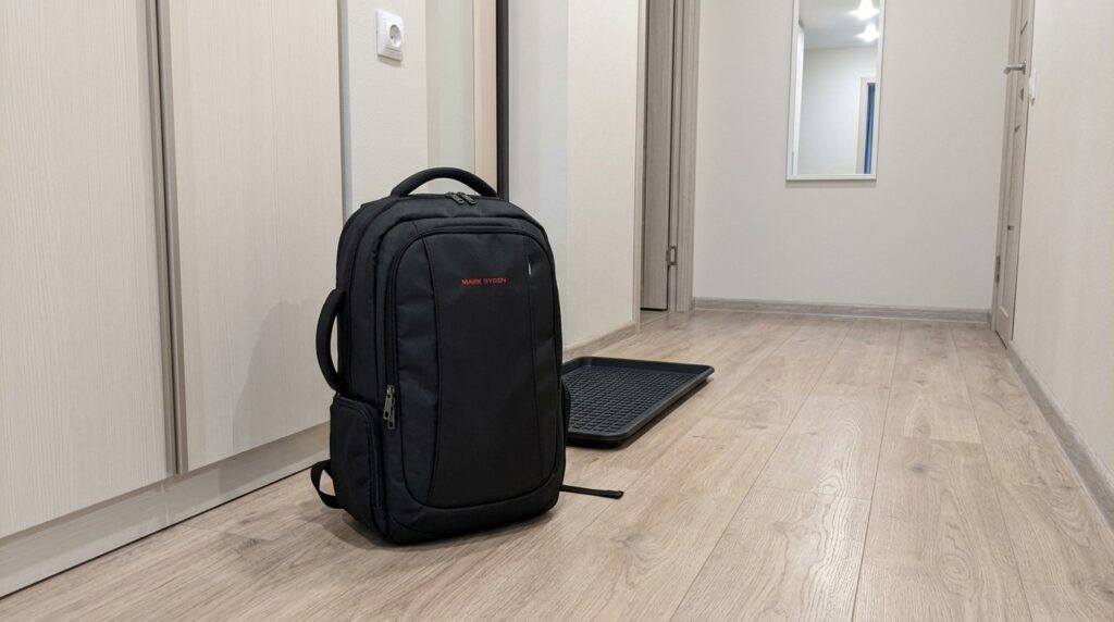 Vacuum compression backpack — I carry it to the gym and use it for my MacBook. Packed it to the brim, tightened the straps — and it fit in the Pobeda Airlines overhead bin without a single question.. Photo.