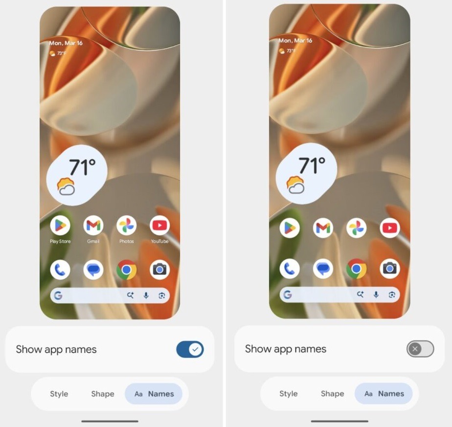 Android 17 lets you hide app names on the home screen
