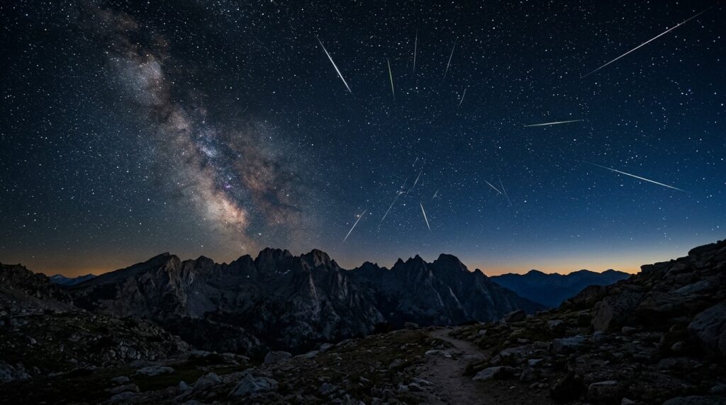 Eta Aquariid meteors in the pre-dawn sky