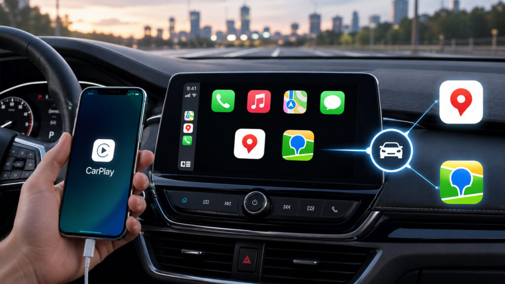 Your iPhone can launch the navigator by itself when you get in the car. Photo.
