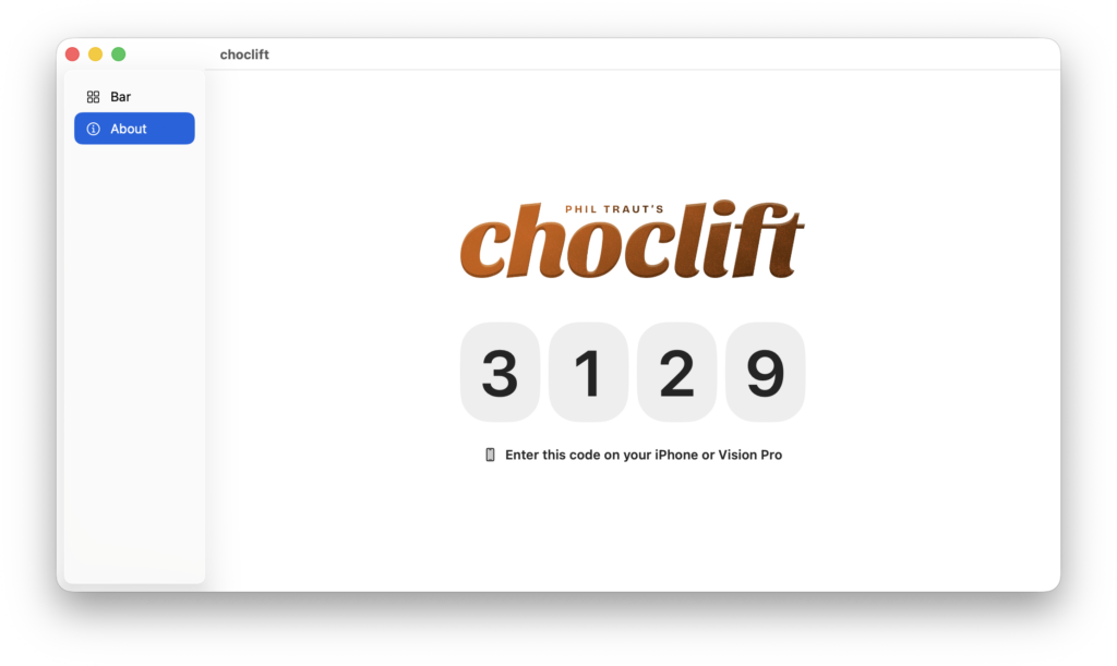 Connecting iPhone to Mac in Choclift: step-by-step setup. Enter this code on iPhone. Photo.
