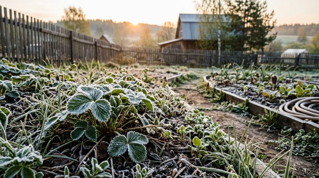Night frosts are a serious threat for gardeners and horticulturists. Photo.