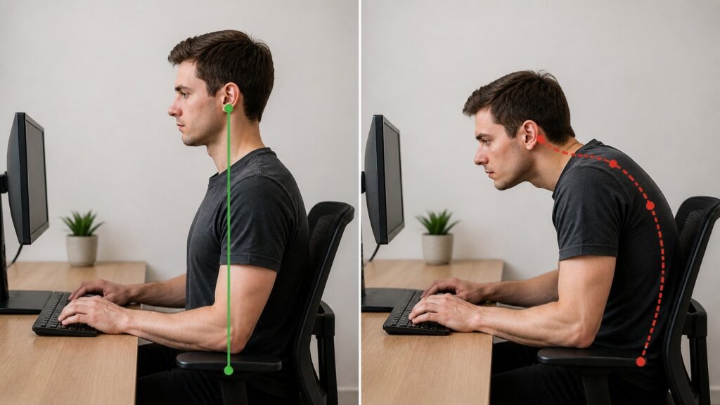 An example of computer neck is shown on the right. Photo.